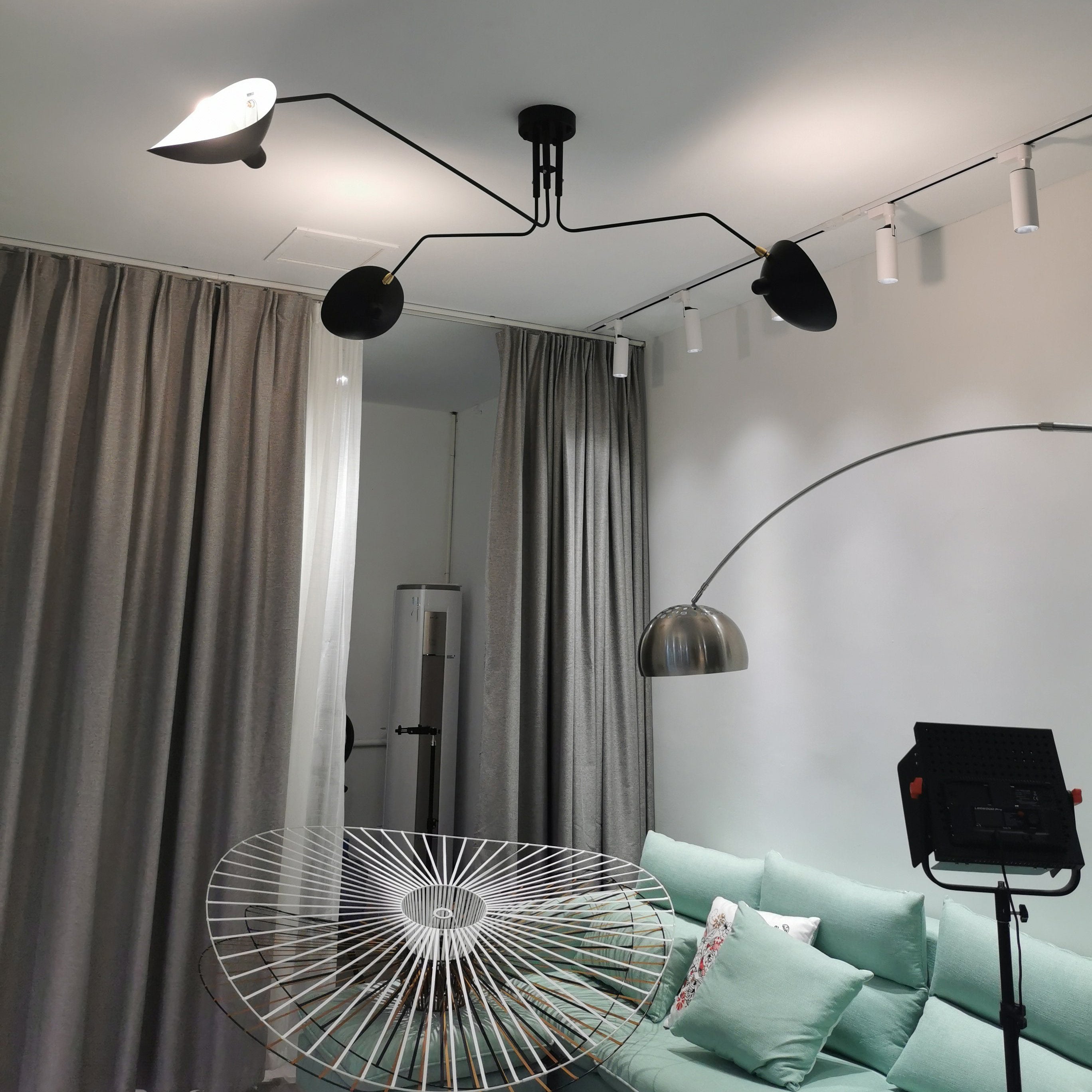 Modern Serge Mouille-Inspired Ceiling Lamp