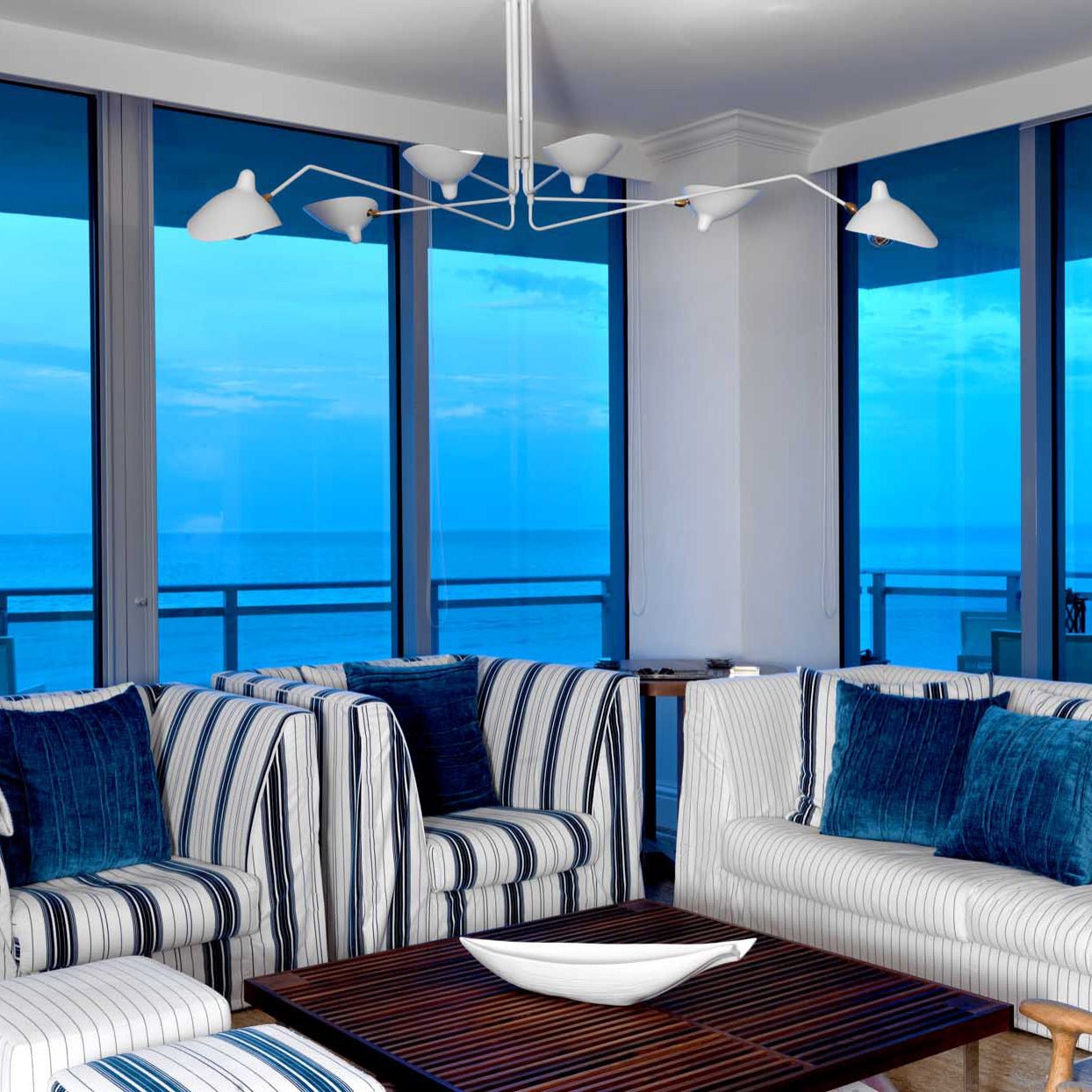 Modern Serge Mouille-Inspired Ceiling Lamp