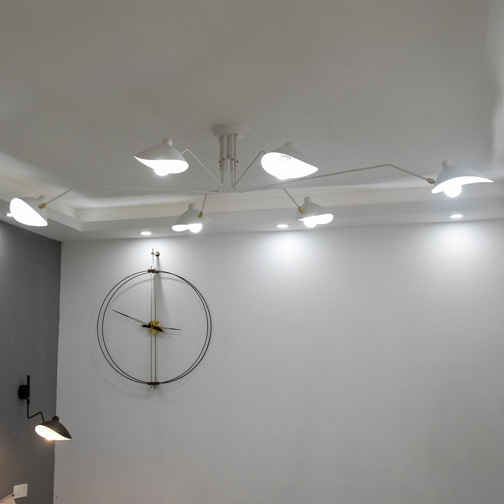 Modern Serge Mouille-Inspired Ceiling Lamp