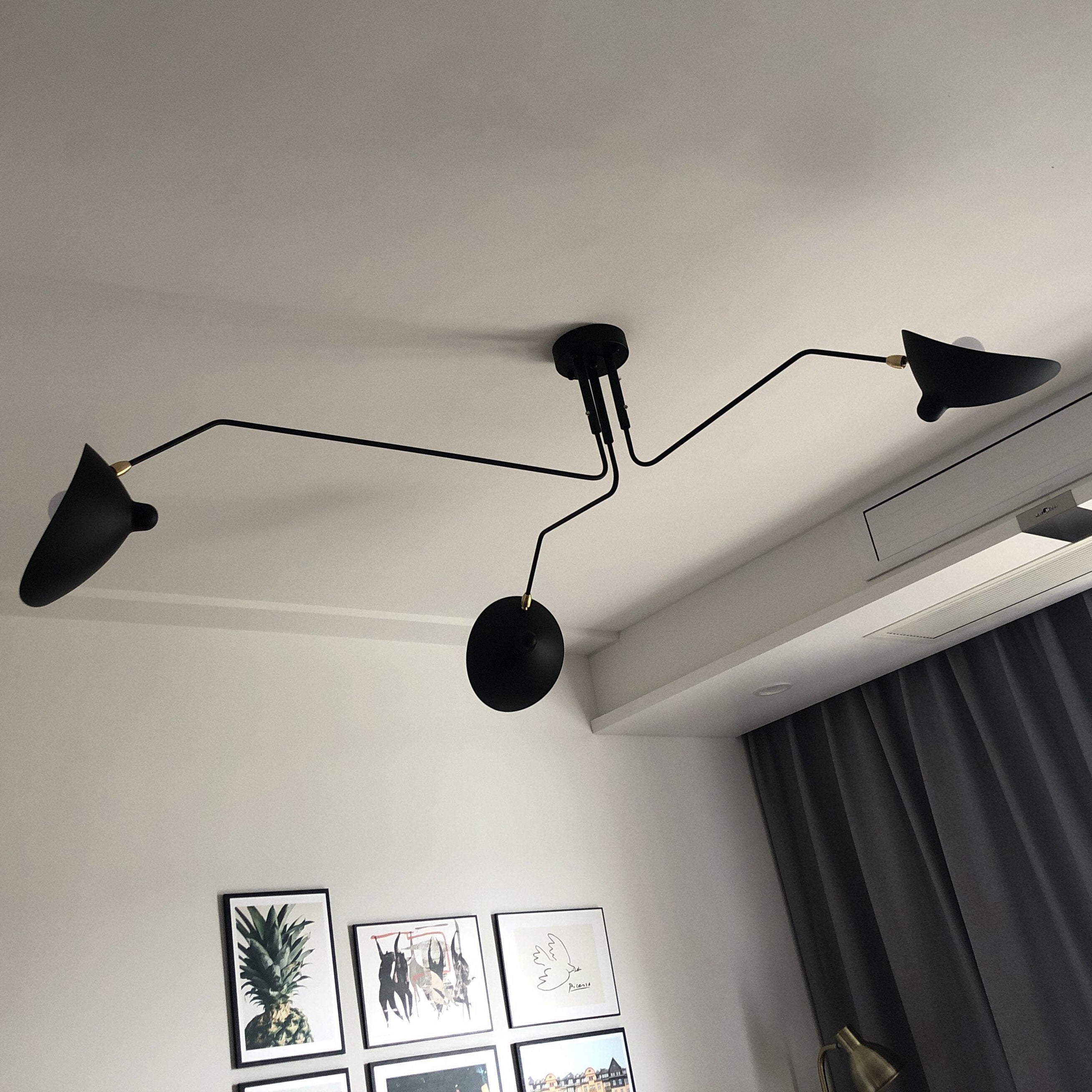 Modern Serge Mouille-Inspired Ceiling Lamp