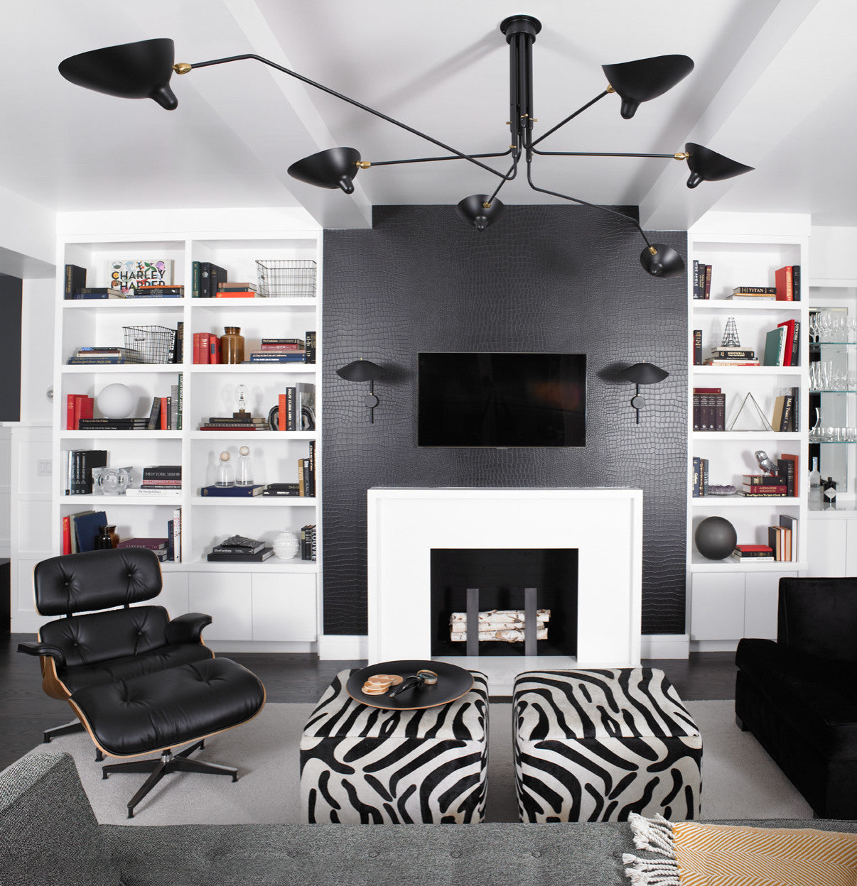 Modern Serge Mouille-Inspired Ceiling Lamp