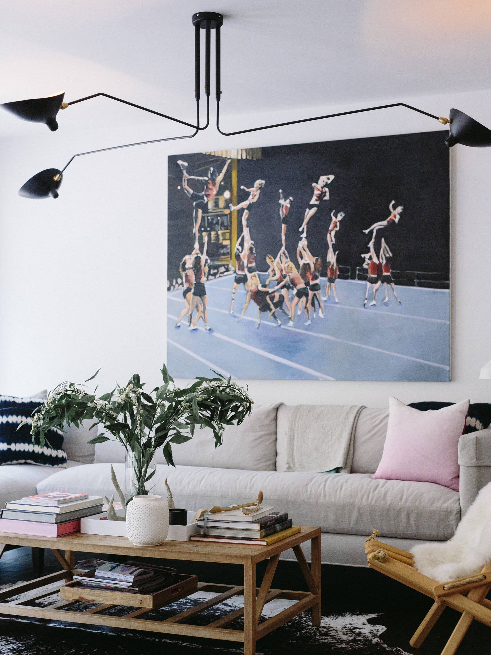 Modern Serge Mouille-Inspired Ceiling Lamp