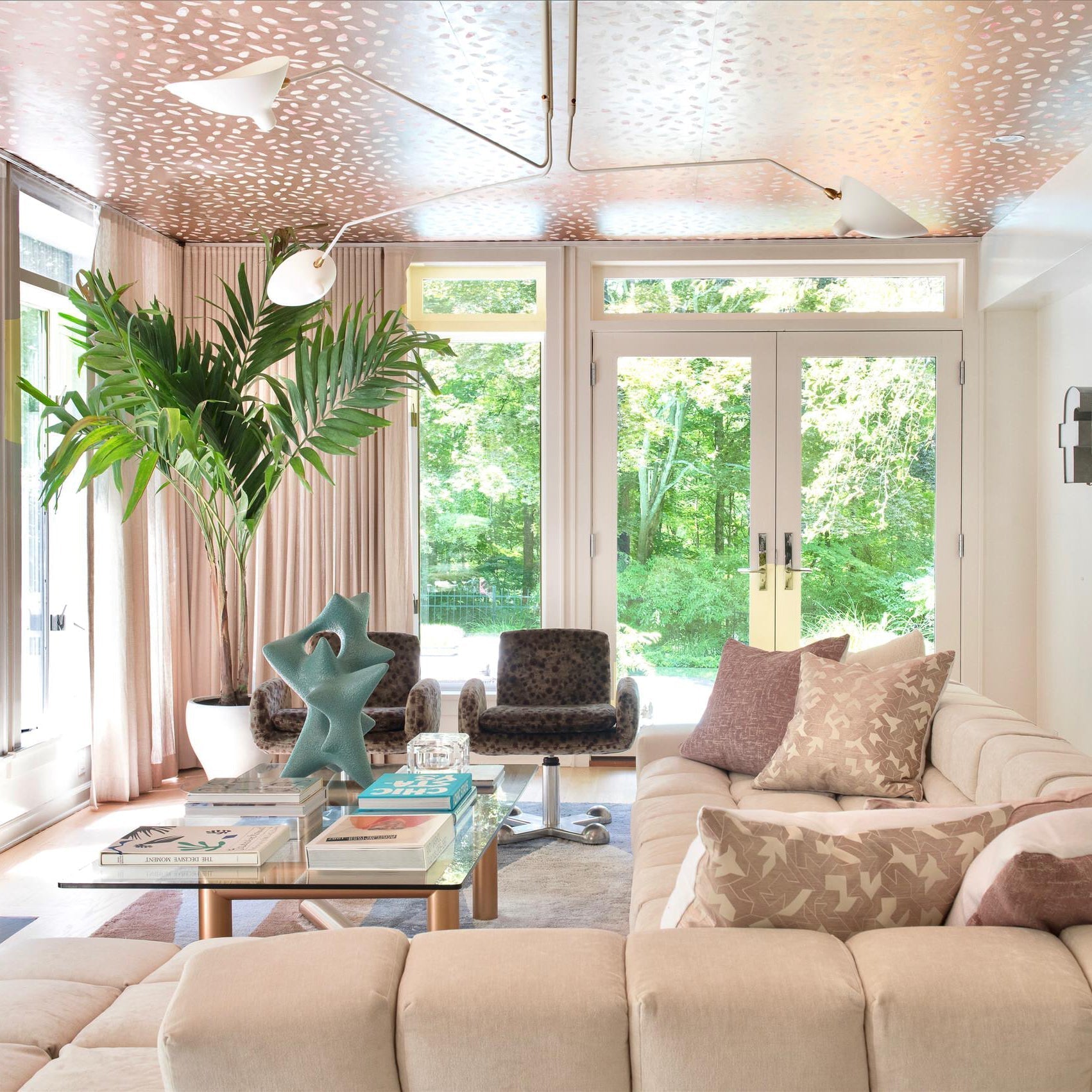 Modern Serge Mouille-Inspired Ceiling Lamp