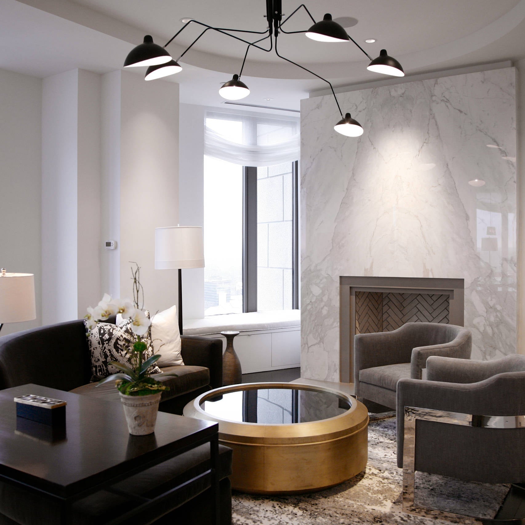 Modern Serge Mouille-Inspired Ceiling Lamp
