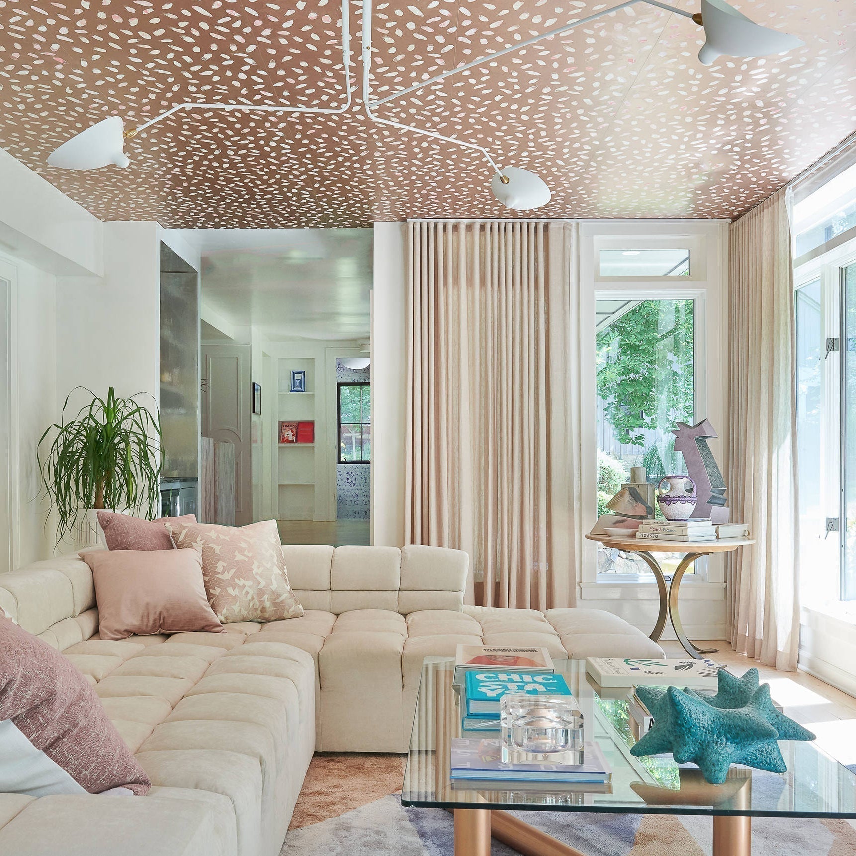 Modern Serge Mouille-Inspired Ceiling Lamp