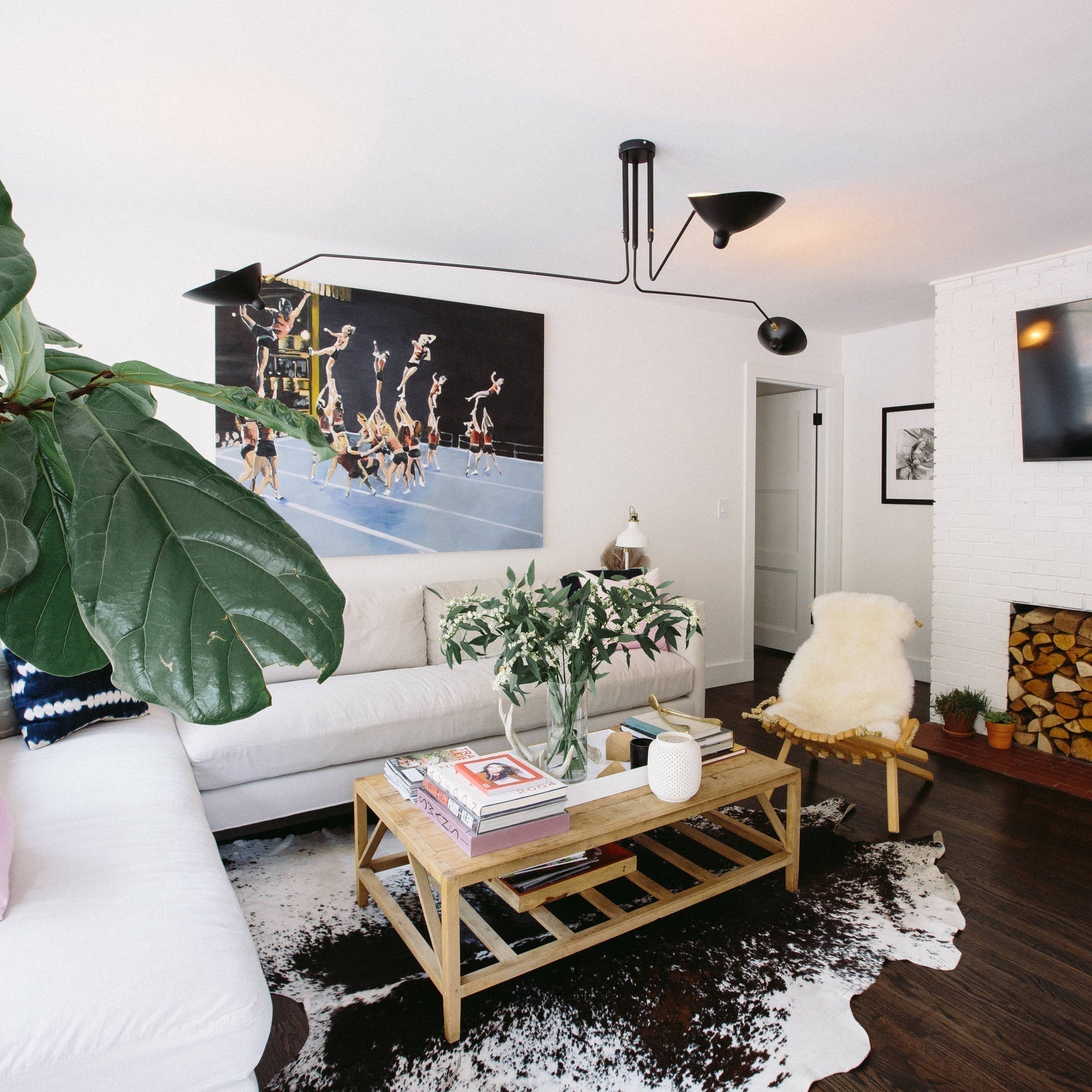 Modern Serge Mouille-Inspired Ceiling Lamp