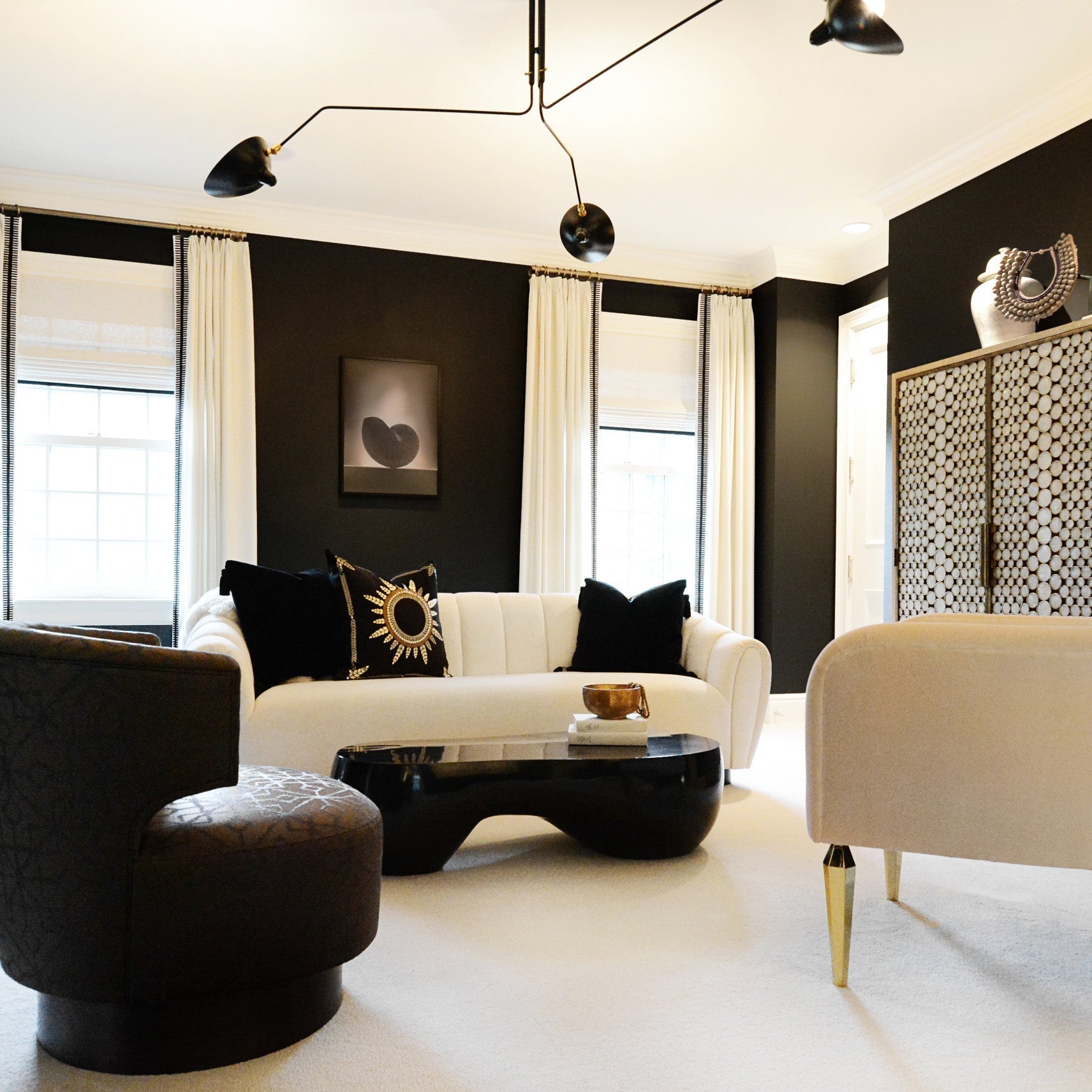 Modern Serge Mouille-Inspired Ceiling Lamp