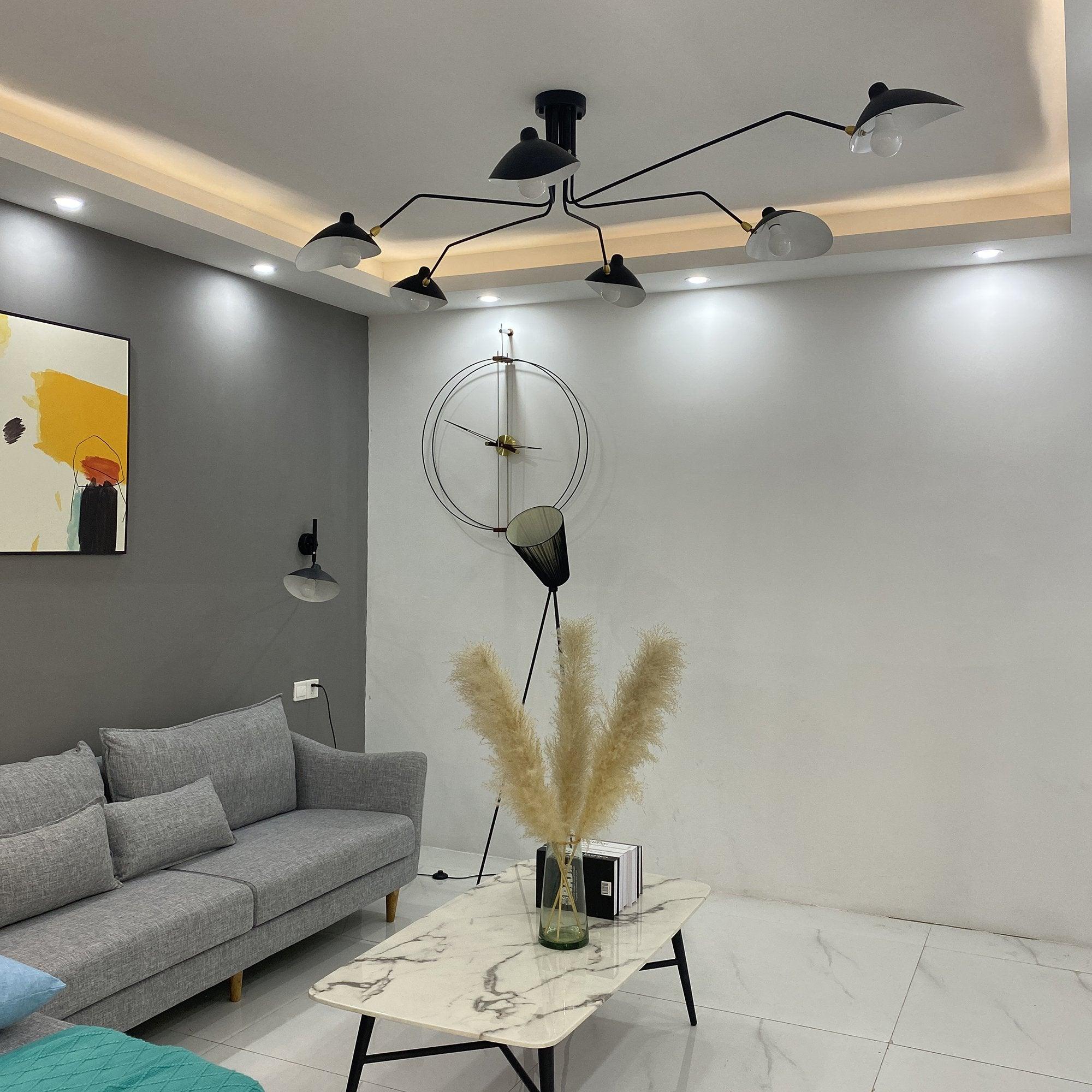 Modern Serge Mouille-Inspired Ceiling Lamp