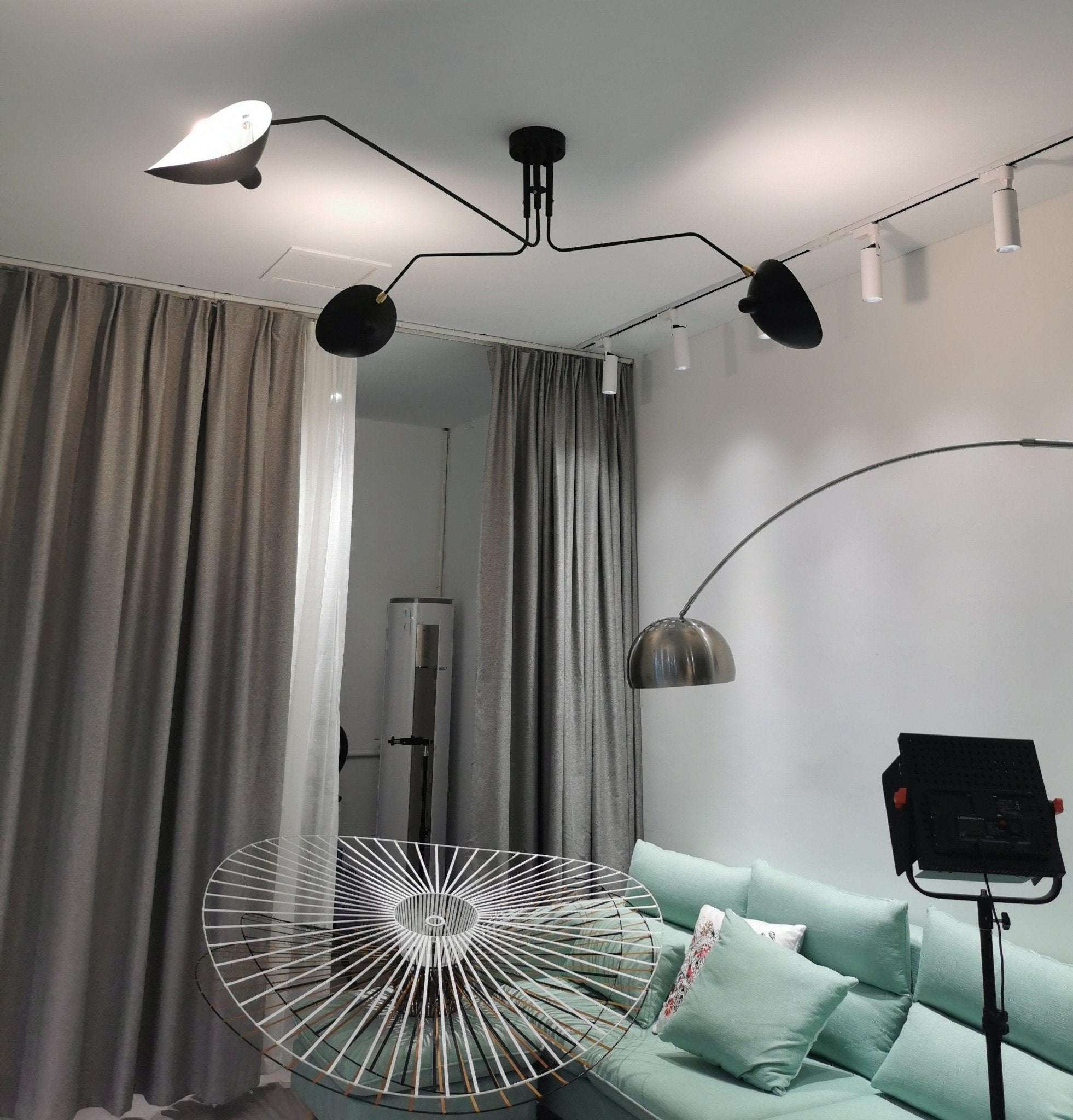 Modern Serge Mouille-Inspired Ceiling Lamp