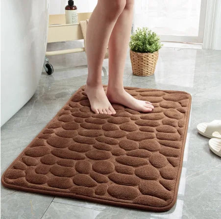 Safe and Stylish Geometric Embossed Bath Mat – Non-Slip with Soft Texture - Atelier Dubois Paris