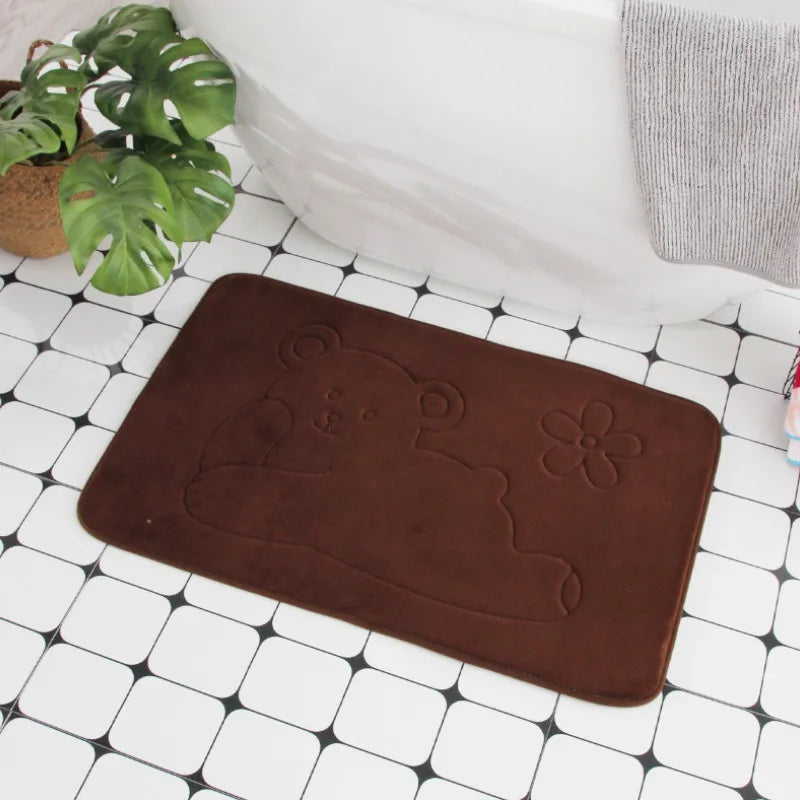 Safe and Stylish Geometric Embossed Bath Mat – Non-Slip with Soft Texture - Atelier Dubois Paris