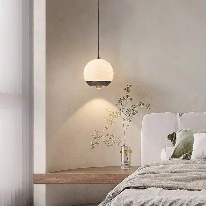 Marble Finish Globe Pendant Light | Nordic-Inspired Ceiling Lamp