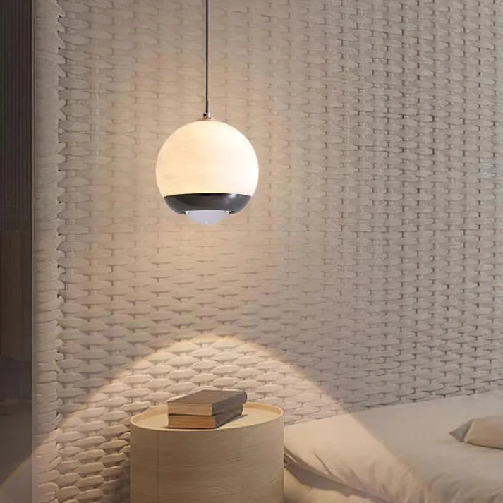 Marble Finish Globe Pendant Light | Nordic-Inspired Ceiling Lamp