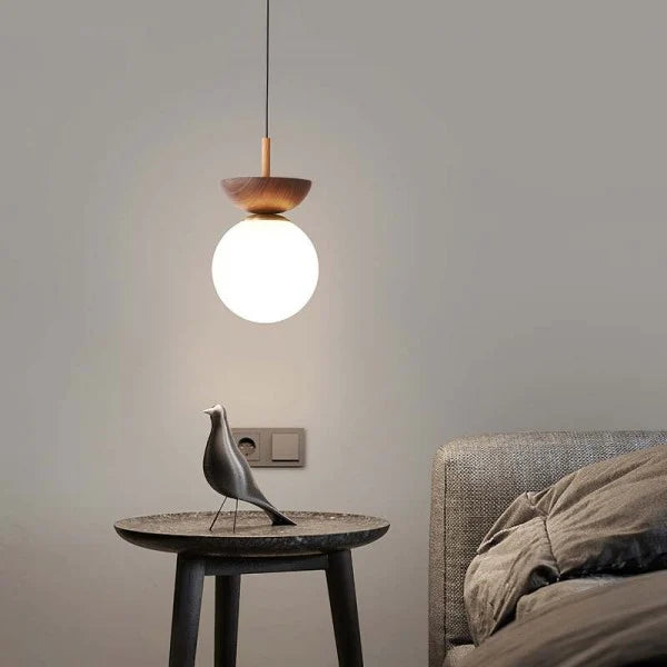 Semi-Wood Scandinavian Ceiling Light | Minimalist Hanging Fixture
