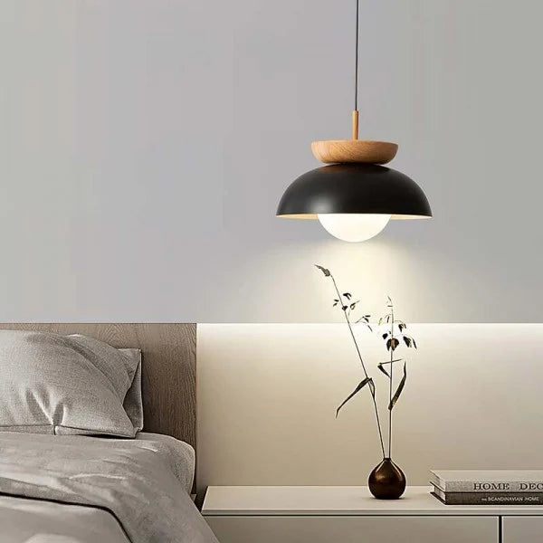 Semi-Wood Scandinavian Ceiling Light | Minimalist Hanging Fixture