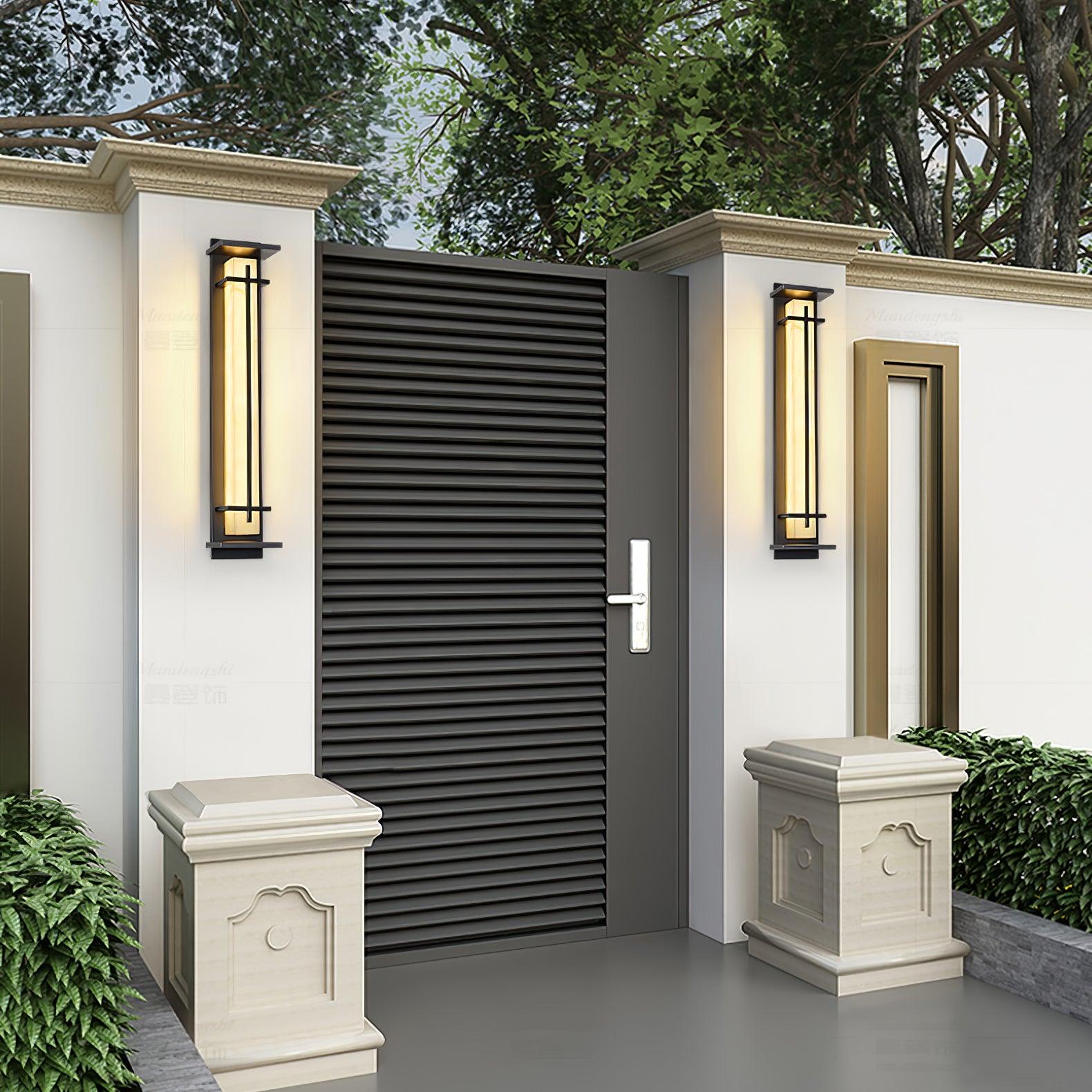 Geometric Outdoor Wall Lamp – Stainless Steel Frame