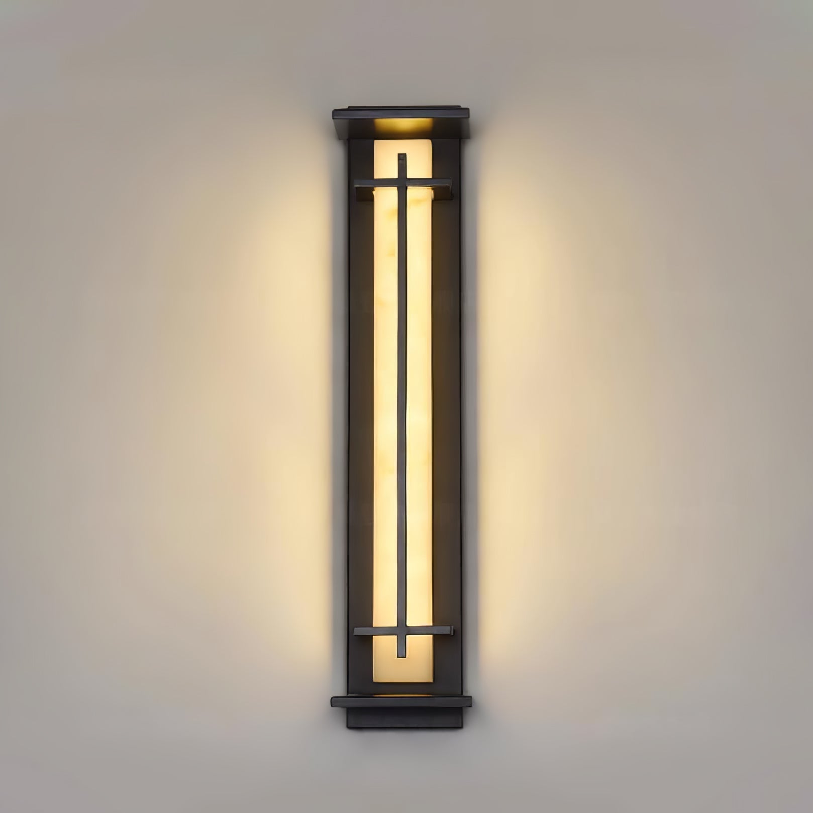 Geometric Stainless Steel Outdoor Wall Lamp With LED Light Bar