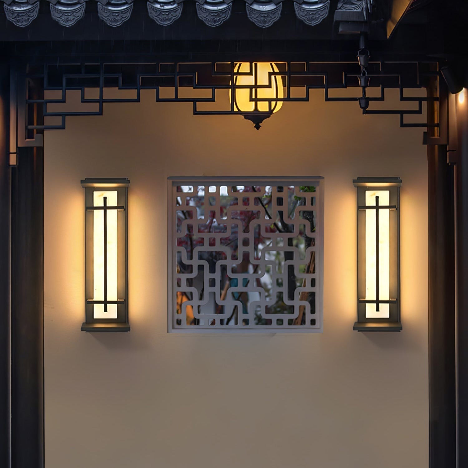 Geometric Outdoor Wall Lamp – Stainless Steel Frame