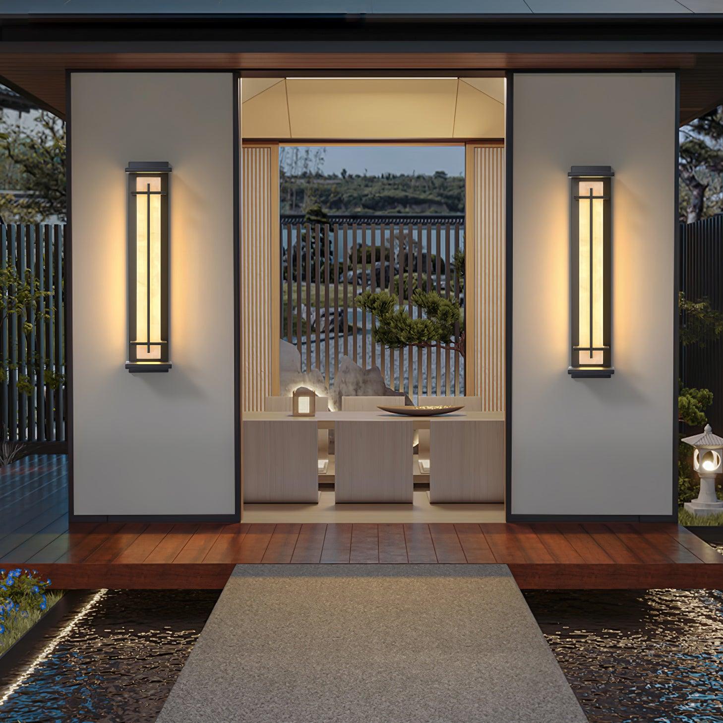 Geometric Outdoor Wall Lamp – Stainless Steel Frame