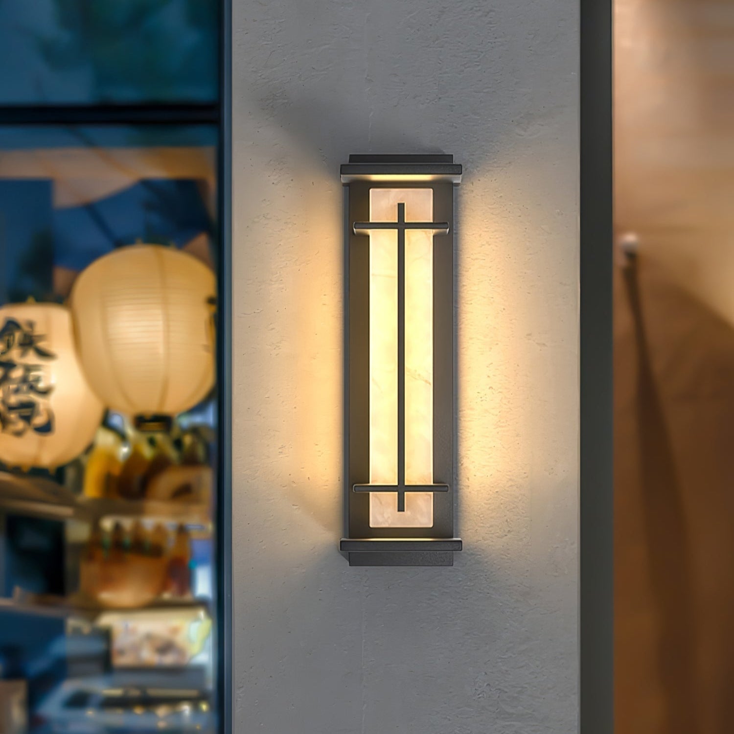 Geometric Outdoor Wall Lamp – Stainless Steel Frame