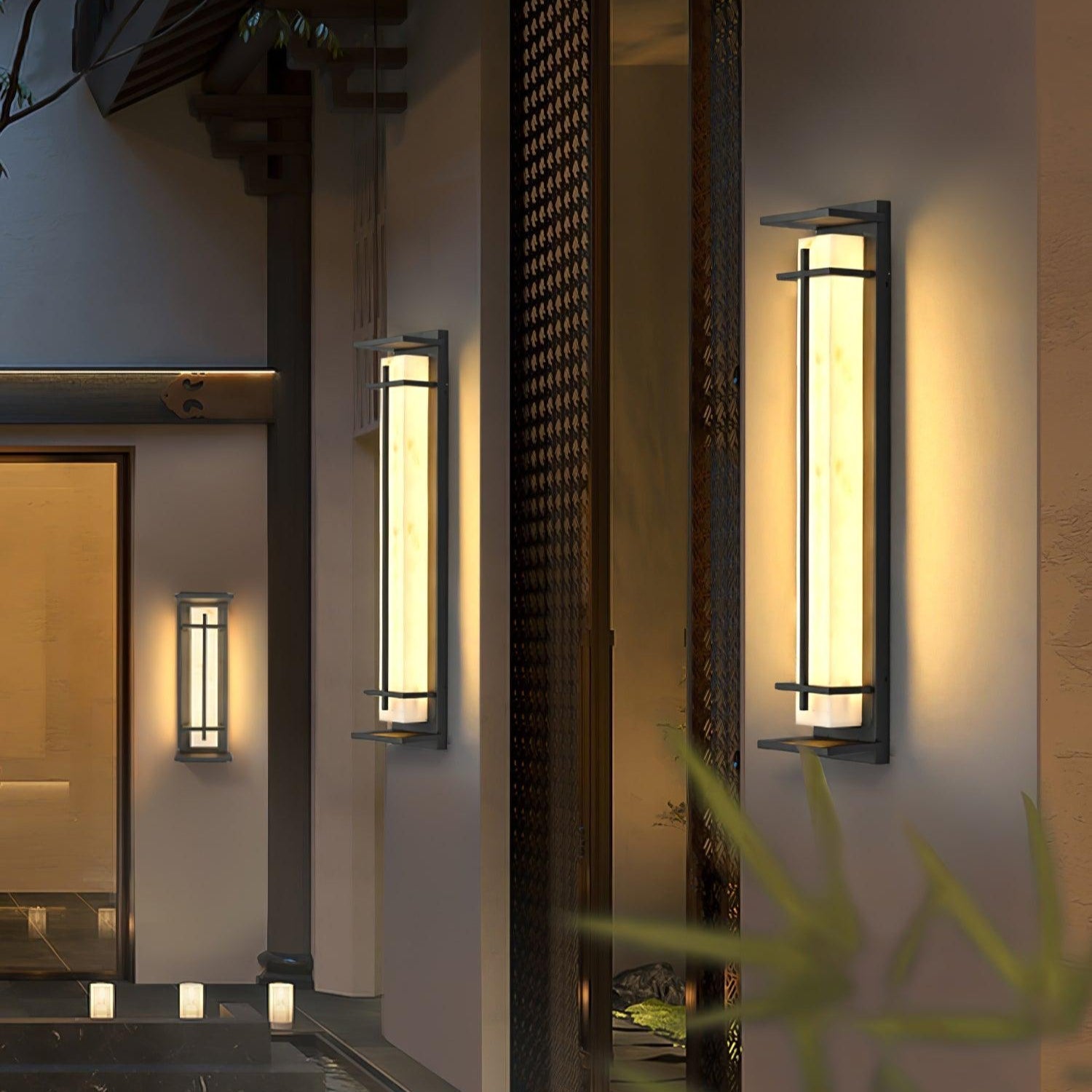 Geometric Stainless Steel Outdoor Wall Lamp With LED Light Bar