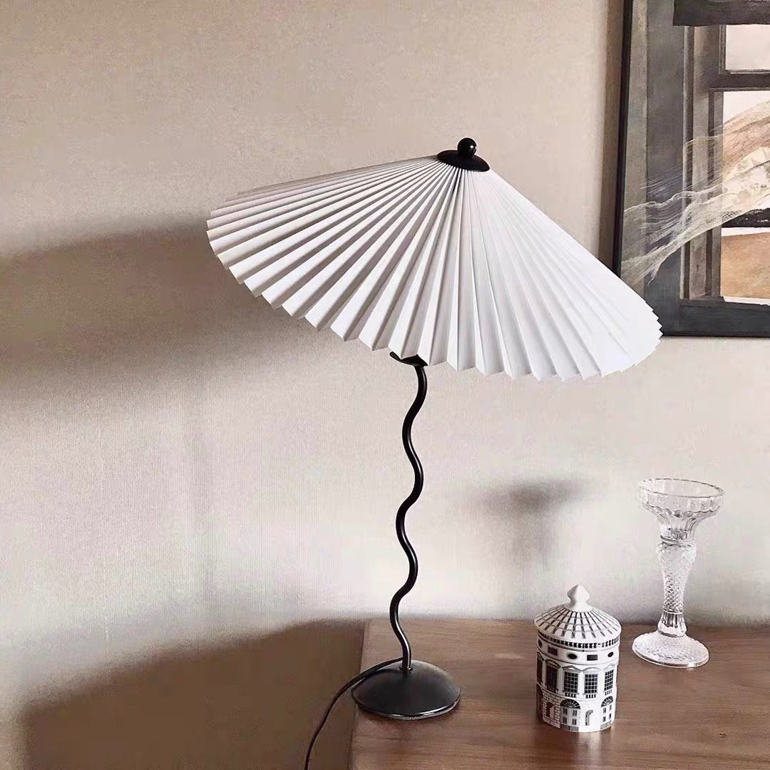 Pleated Umbrella Fabric Shade Lamp