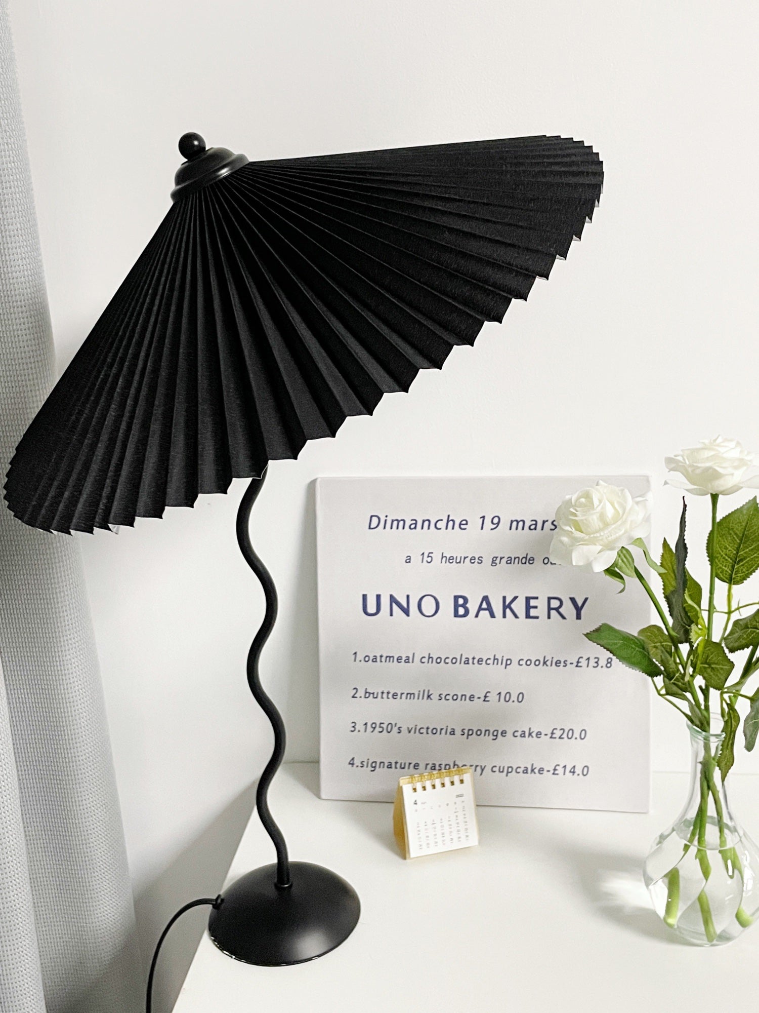 Pleated Umbrella Fabric Shade Lamp