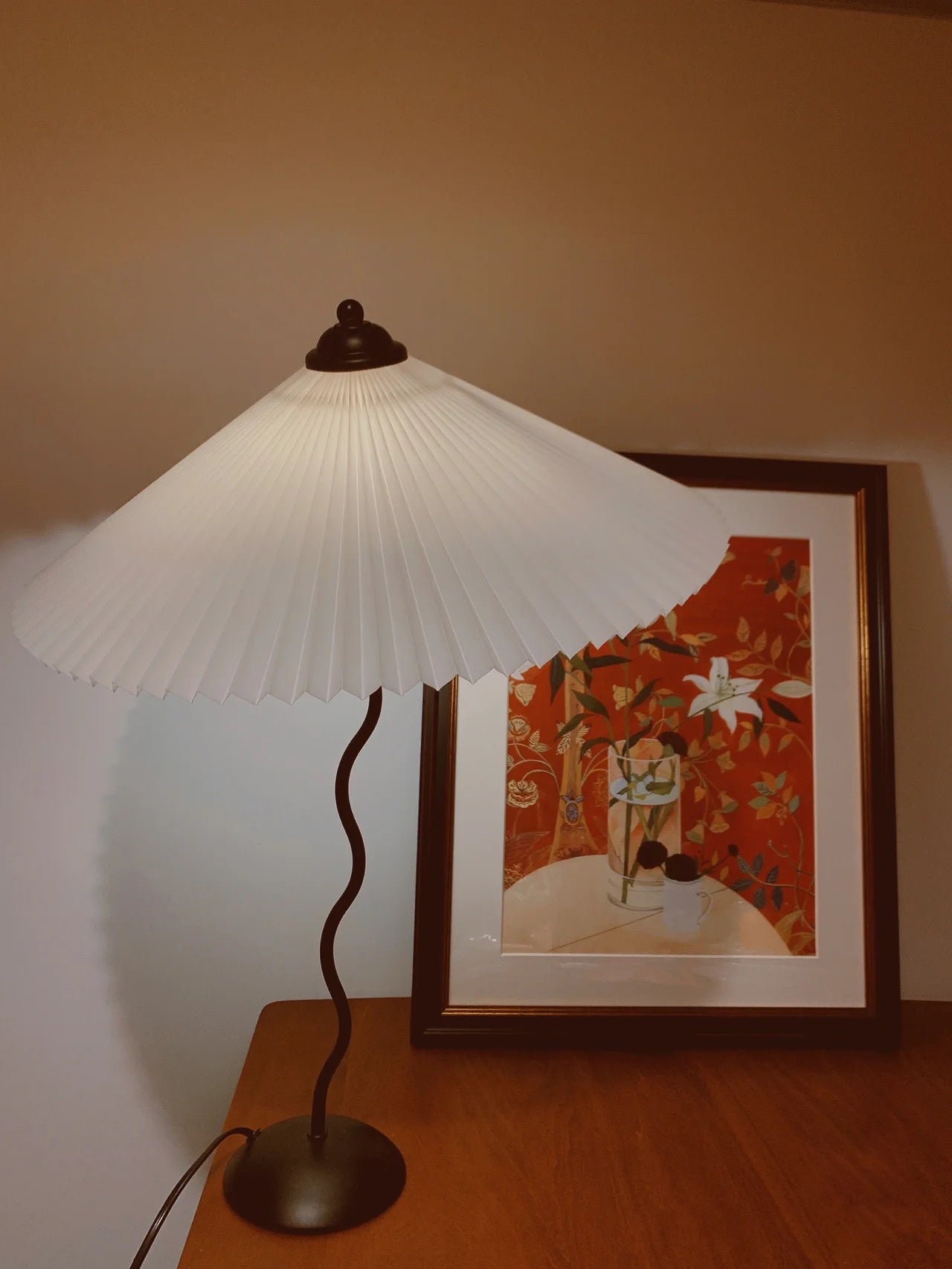 Pleated Umbrella Fabric Shade Lamp