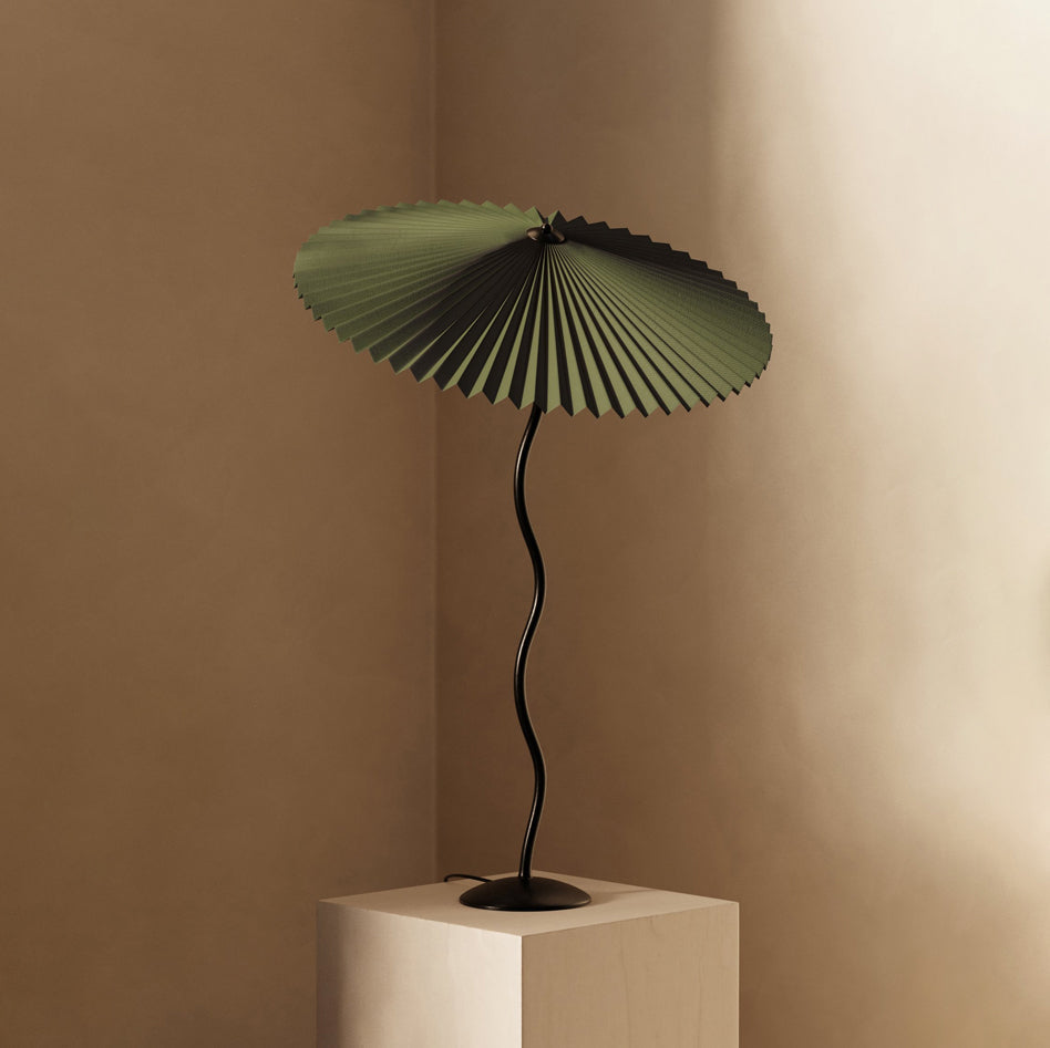 Pleated Umbrella Fabric Shade Lamp