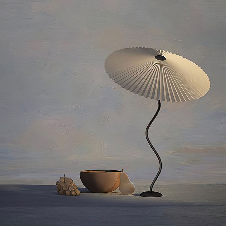 Pleated Umbrella Fabric Shade Lamp