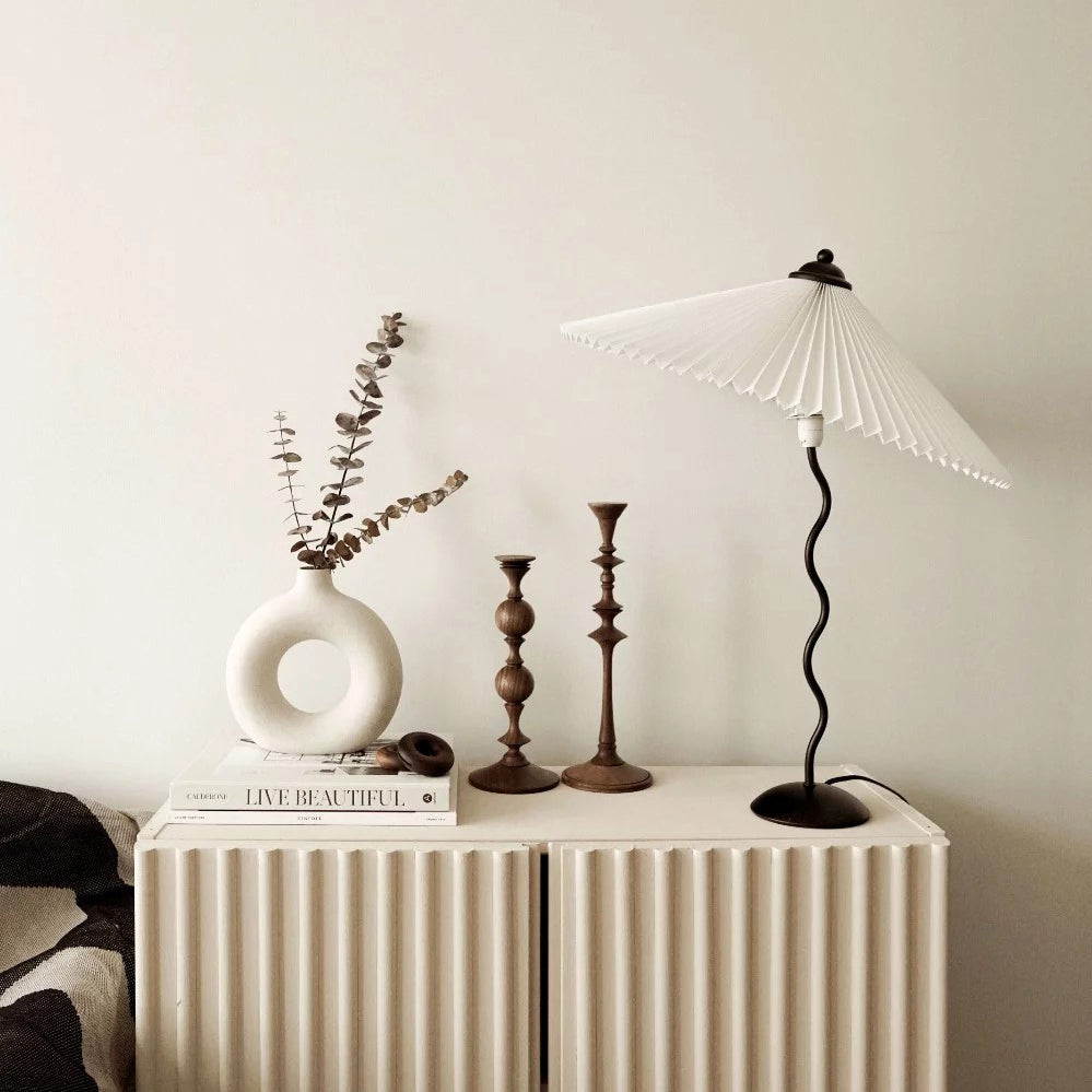 Pleated Umbrella Fabric Shade Lamp