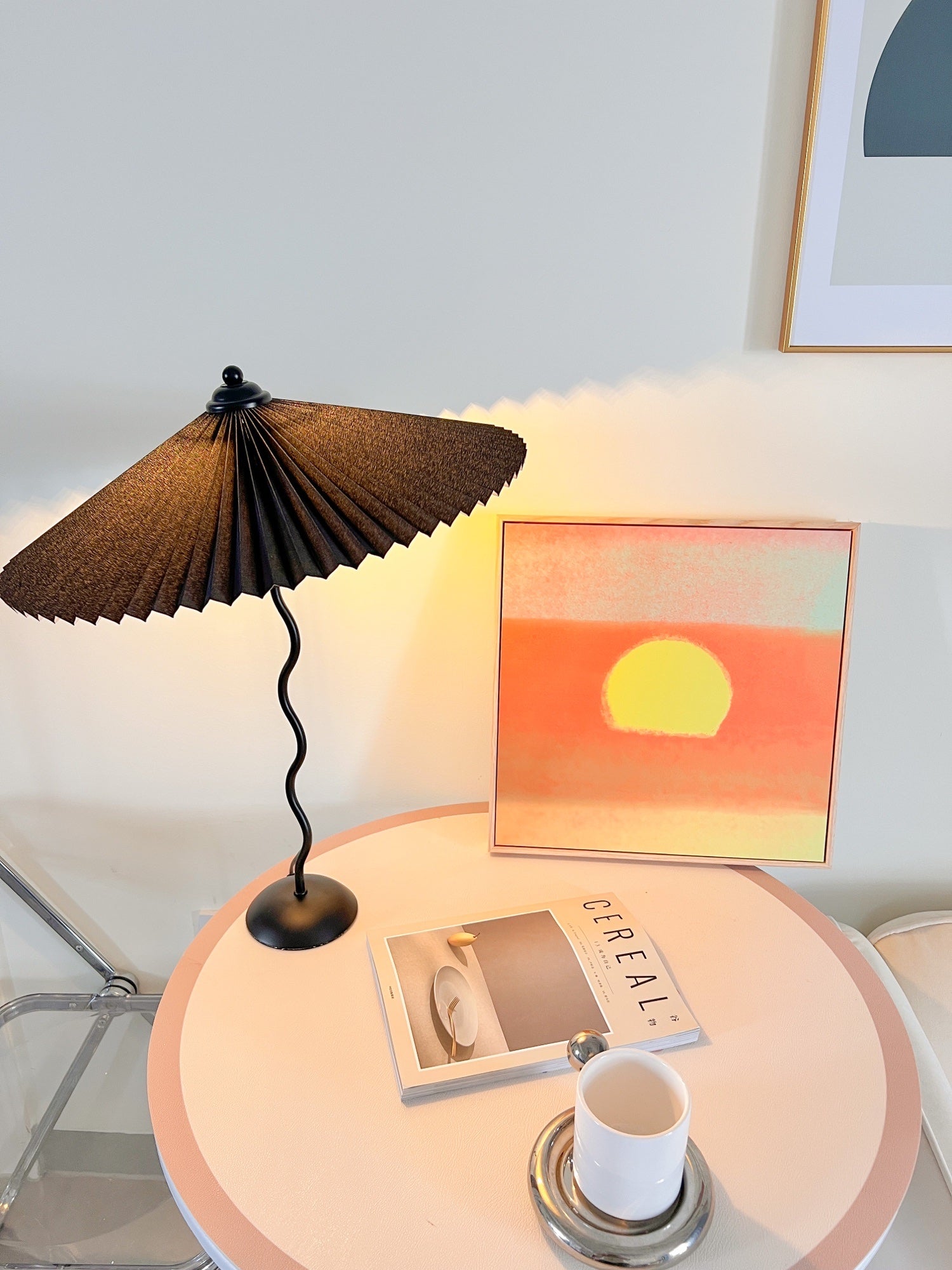 Pleated Umbrella Fabric Shade Lamp