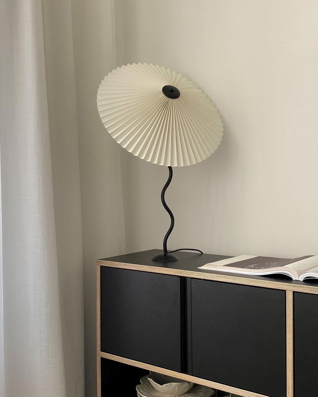 Pleated Umbrella Fabric Shade Lamp