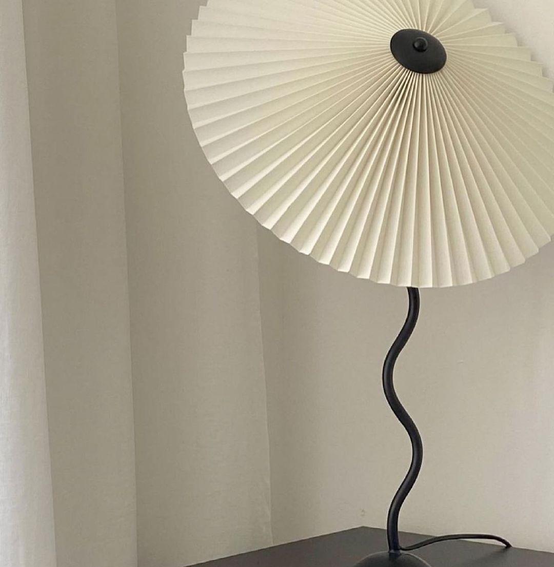 Pleated Umbrella Fabric Shade Lamp