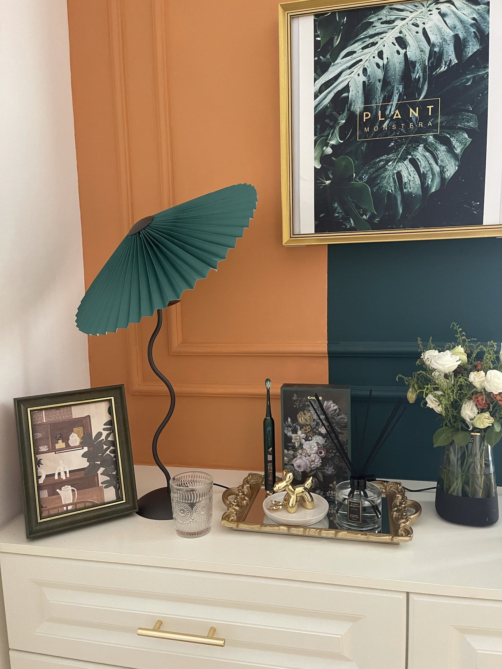 Pleated Umbrella Fabric Shade Lamp