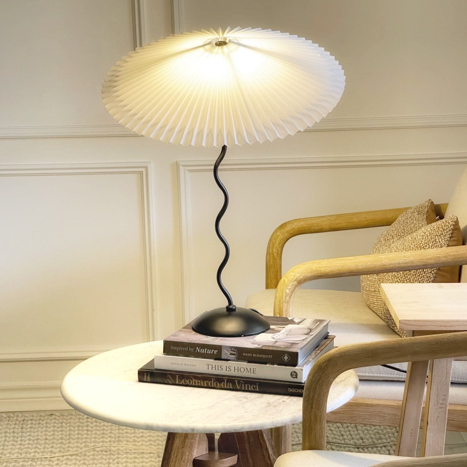 Pleated Umbrella Fabric Shade Lamp