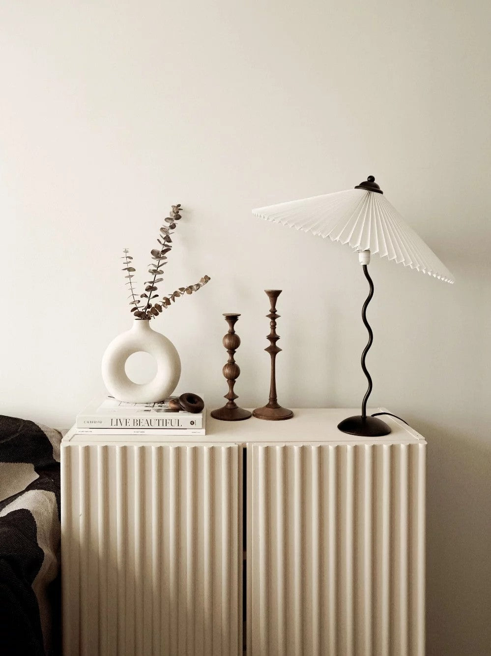 Pleated Umbrella Fabric Shade Lamp