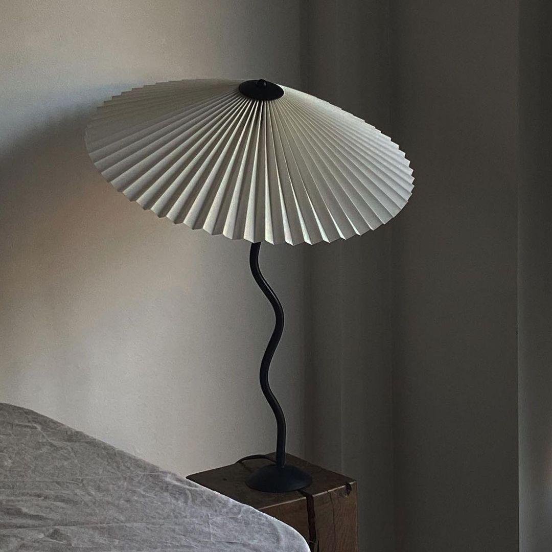 Pleated Umbrella Fabric Shade Lamp