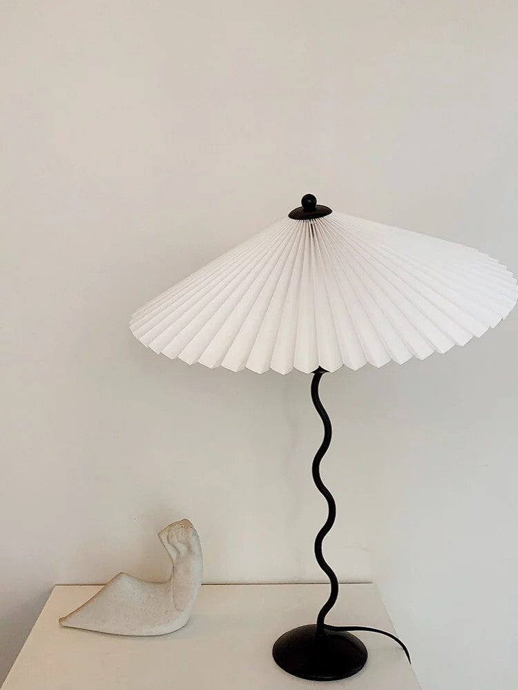 Pleated Umbrella Fabric Shade Lamp