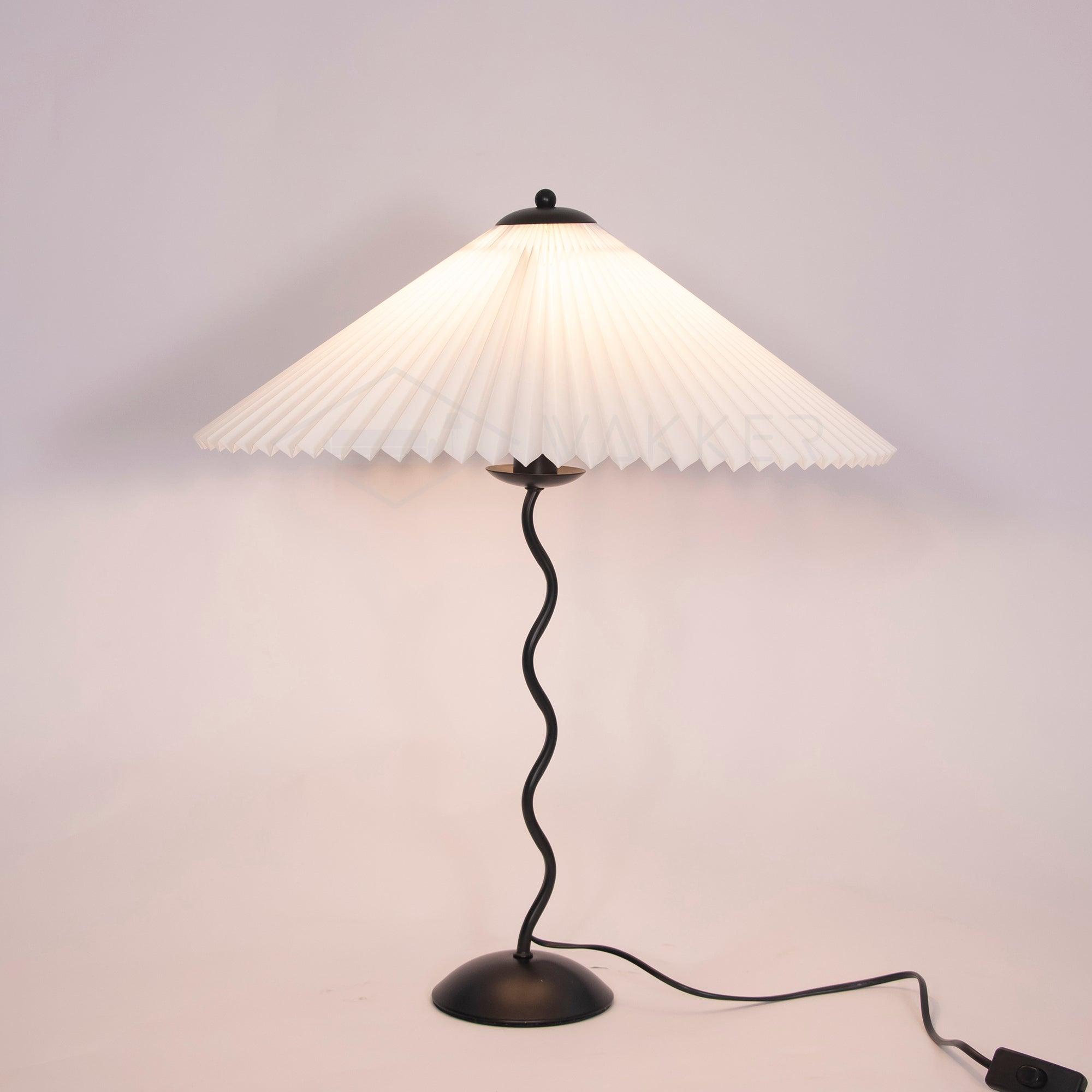 Pleated Umbrella Fabric Shade Lamp