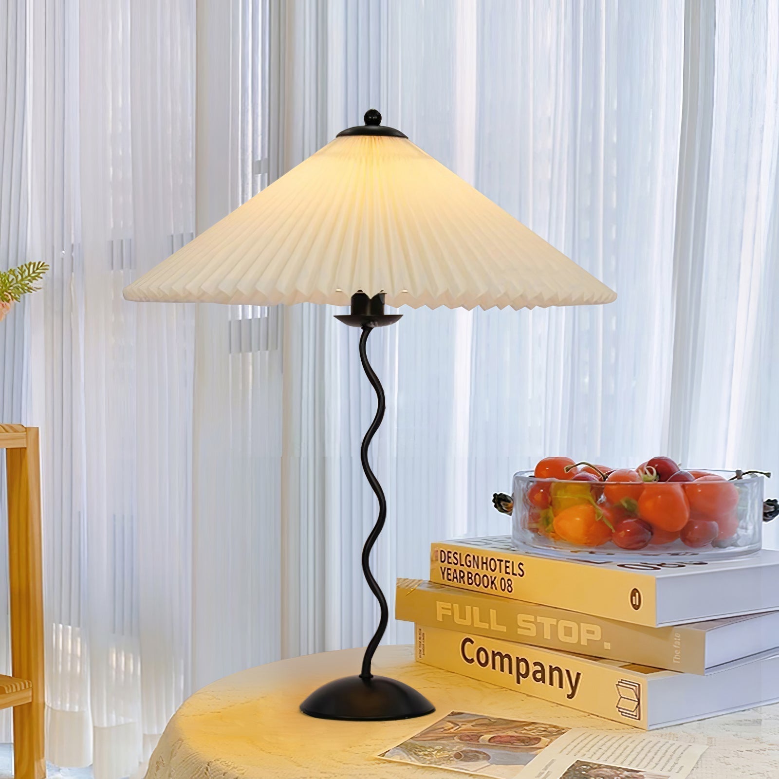 Pleated Umbrella Fabric Shade Lamp