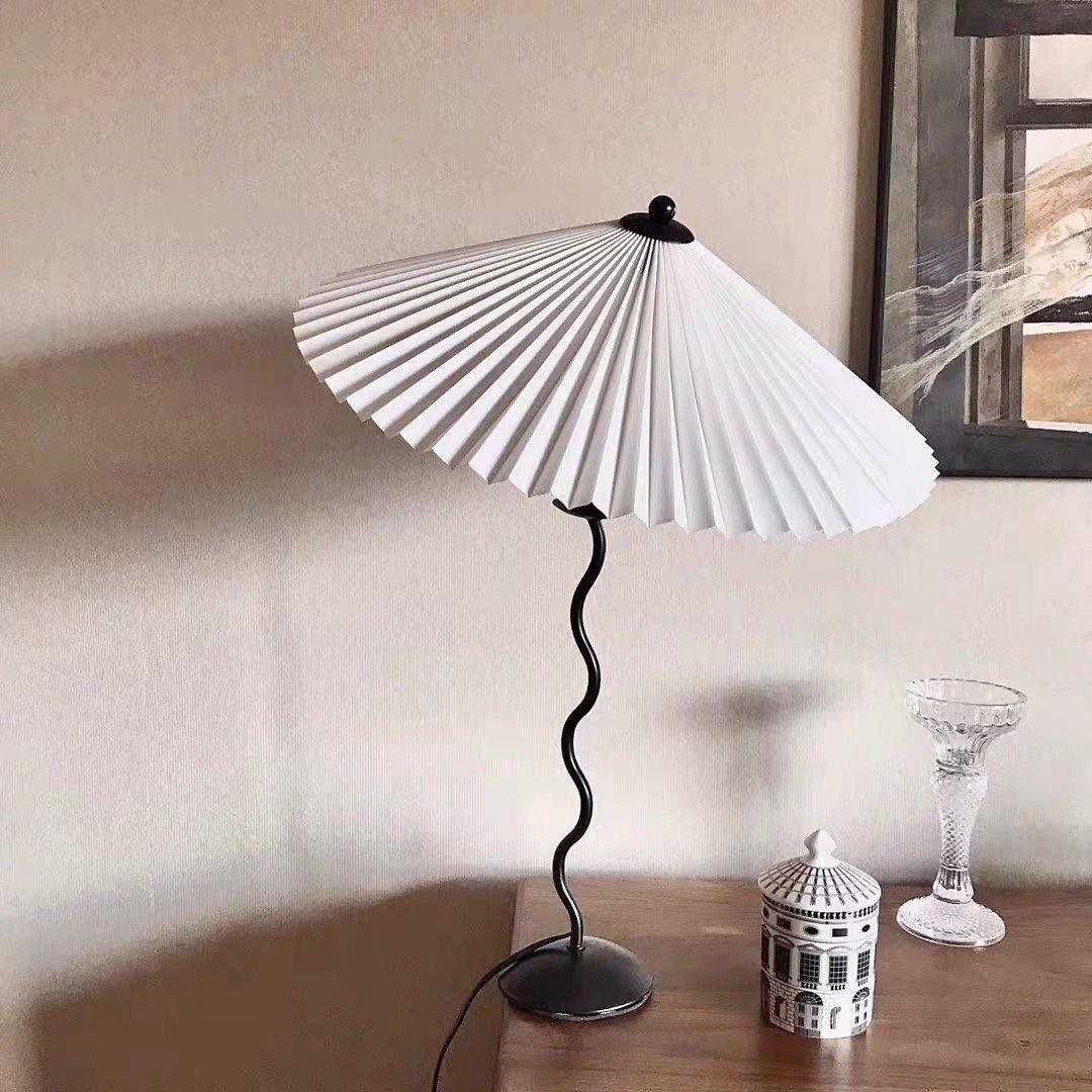 Pleated Umbrella Fabric Shade Lamp