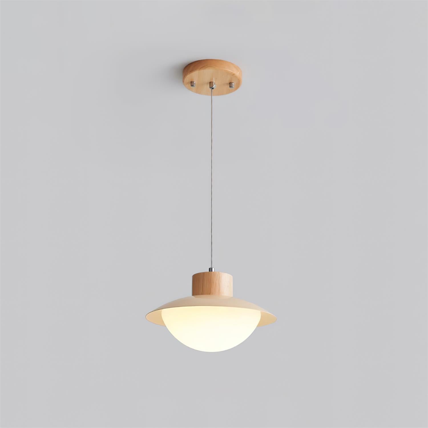 Modern 3-Head LED Pendant Light – Metal, Wood & PE Design