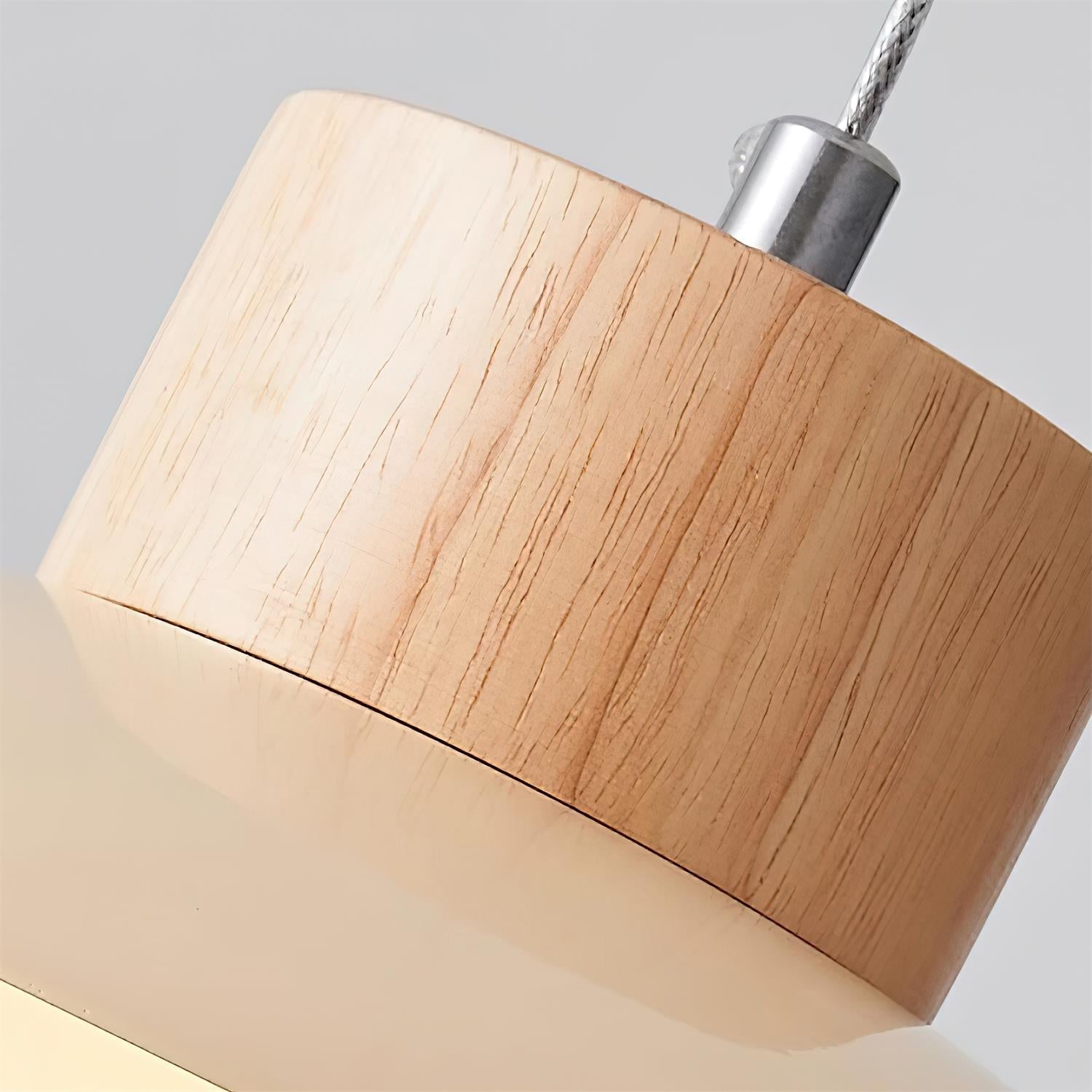 Modern 3-Head LED Pendant Light – Metal, Wood & PE Design