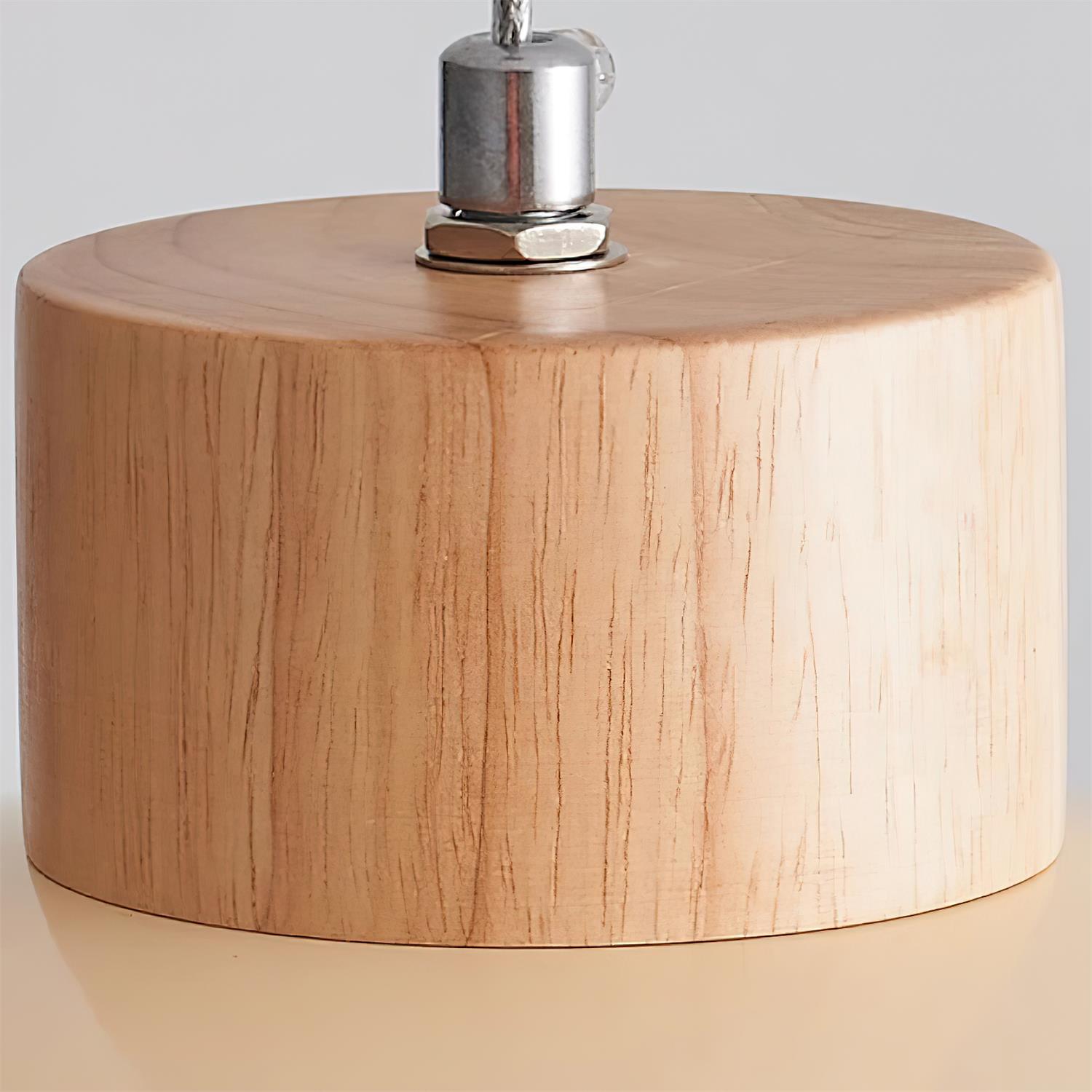 Modern 3-Head LED Pendant Light – Metal, Wood & PE Design
