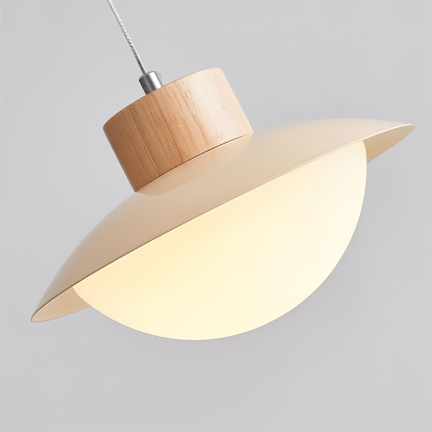 Modern 3-Head LED Pendant Light – Metal, Wood & PE Design