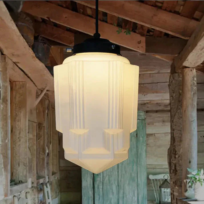 Geometric Pendant Lamp | Frosted White Glass Shade