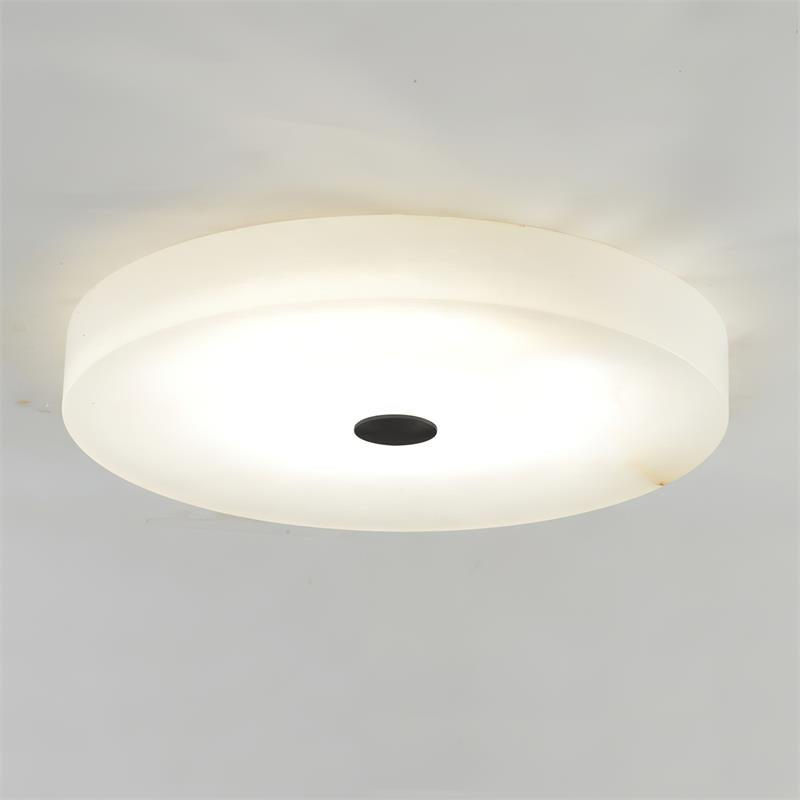 Alabaster Stone Ceiling Lamp – Warm Glow with Brass Accents