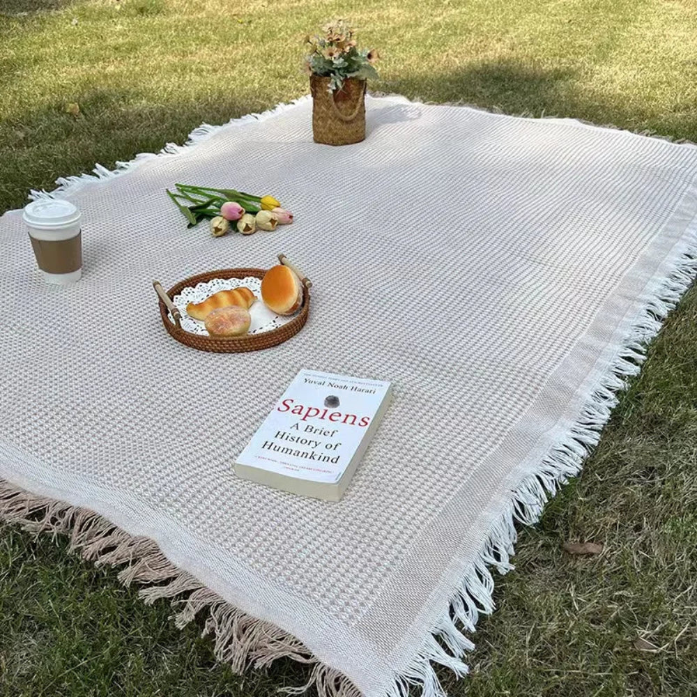 Patterned Picnic Blanket with Bohemian Flair