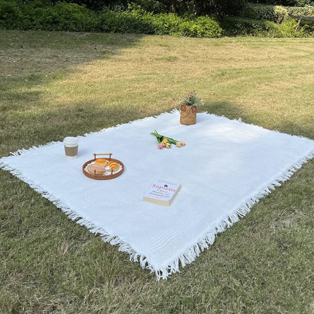 Patterned Picnic Blanket with Bohemian Flair